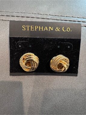 Stephan & Co Vintage Gold-Tone Twisted Knot Earrings